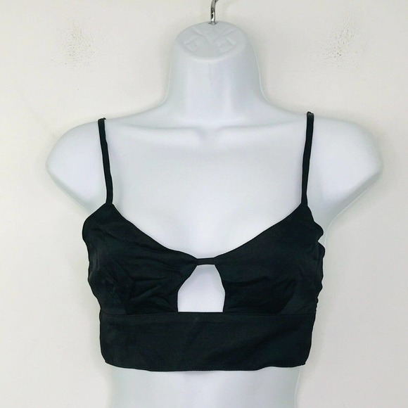 Olivaceous Other - Olivaceous Women's Small Bralette Black Solid Keyhole Unpadded Wireless NWT CC20
